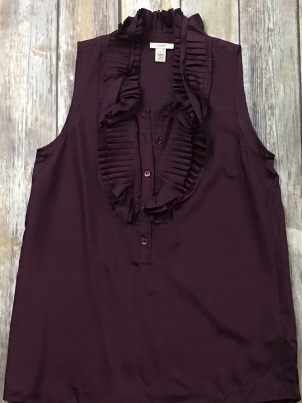 J. Crew Burgundy Silk Sleeveless Blouse